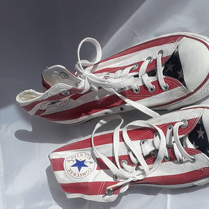 American Flag Converse All Star High Tops Size 9